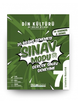 PRUVA AKADEMİ YAYINLARI 7. Sınıf Din Kültürü ve Ahlak Bilgisi Branş Denemesi