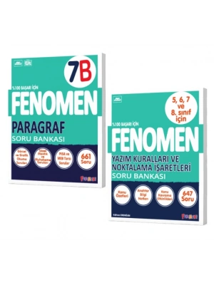 FENOMEN YAYINLARI 7 Paragraf B Soru Bankası + Yazım Kuralları Ve Noktalama İşaretleri Soru Bankası (2 Kitap)