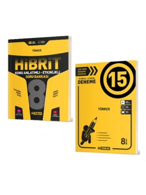 HIZ YAYINLARI 8. Sınıf Türkçe Hibrit Soru Bankası + 15 li Deneme