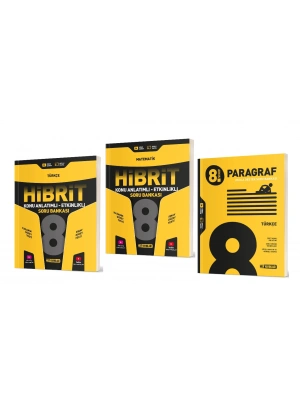 HIZ YAYINLARI 8. Sınıf Türkçe + Matematik Hibrit Soru Bankası + Paragraf Soru Bankası