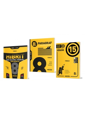 HIZ YAYINLARI 8. Sınıf Türkçe Hibrit Soru Bankası + Paragraf + 15li Deneme