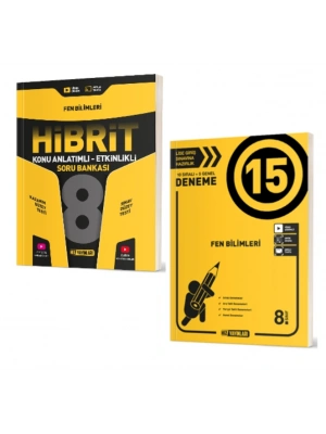 HIZ YAYINLARI 8. Sınıf Fen Bilimleri Hibrit Soru Bankası + 15li Deneme