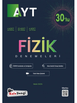 KAFA DENGİ YAYINLARI AYT Fizik Branş Denemesi(30lu) (Tümü Video Çözümlü)