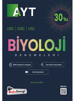 KAFA DENGİ YAYINLARI AYT Biyoloji Branş Denemesi(30lu) (Tümü Video Çözümlü)
