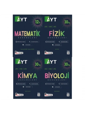 KAFA DENGİ YAYINLARI AYT SAYISAL (Matematik+Fizik+Kimya+Biyoloji) BRANŞ DENEMELERİ (4 Kitap)