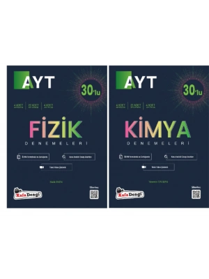 KAFA DENGİ YAYINLARI AYT SAYISAL (Fizik+Kimya) BRANŞ DENEMELERİ (2 Kitap)