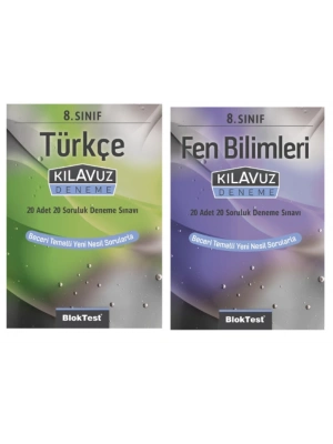 BLOKTEST YAYINLARI 8. Sınıf Türkçe + Fen Bilimleri  Kılavuz Deneme