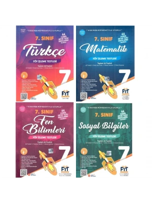 FİT YAYINLARI 7. Sınıf Türkçe + Matematik+ Fen Bilimleri + Sosyal Bilgiler Föy İzleme Testleri