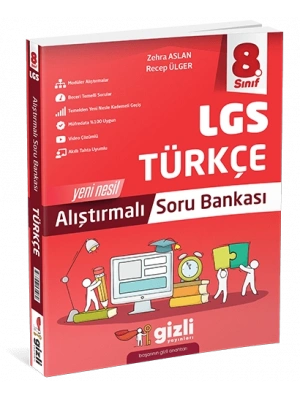 Gizli Yayınları 8. Sınıf Türkçe Alıştırmalı Soru Bankası