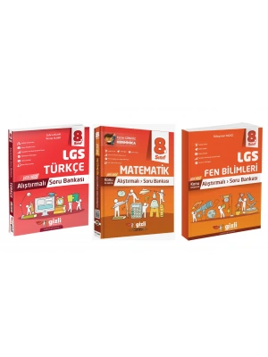 GİZLİ YAYINLARI 8. Sınıf LGS Türkçe + Matematik + Fen Bilimleri Alıştırmalı Soru Bankası