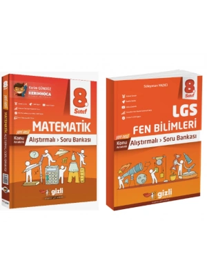GİZLİ YAYINLARI 8. Sınıf LGS  Matematik + Fen Bilimleri Alıştırmalı Soru Bankası