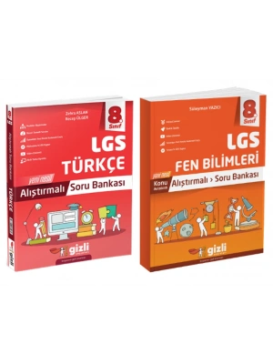 GİZLİ YAYINLARI 8. Sınıf LGS Türkçe + Fen Bilimleri Alıştırmalı Soru Bankası
