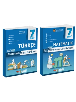 Gizli Yayınları 7. Sınıf Türkçe + Matematik Alıştırmalı Soru Bankası