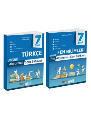 Gizli Yayınları 7. Sınıf Türkçe + Fen Bilimleri Alıştırmalı Soru Bankası