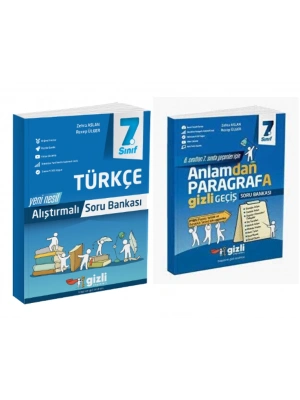 Gizli Yayınları 7. Sınıf Türkçe  + Paragraf Alıştırmalı Soru Bankası