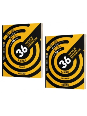HIZ YAYINLARI 8. Sınıf Türkçe + Matematik 36 Haftalık Deneme