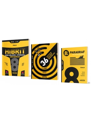 HIZ YAYINLARI 8. Sınıf Türkçe Hibrit Soru Bankası + 36 Haftalık Deneme + Paragraf Soru Bankası