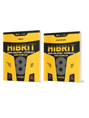 HIZ YAYINLARI 8. Sınıf Türkçe + Fen Bilimleri Hibrit Soru Bankası (Konu Anlatımlı - Etkinlikli)