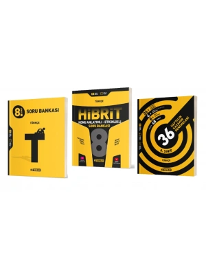HIZ YAYINLARI 8. Sınıf Türkçe Soru Bankası + Hibrit Soru Bankası (Konu Anlatımlı - Etkinlikli) + 36 Haftalık Deneme