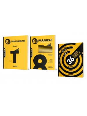 HIZ YAYINLARI 8. Sınıf Türkçe Soru Bankası + Paragraf Soru Bankası + 36 Haftalık Deneme
