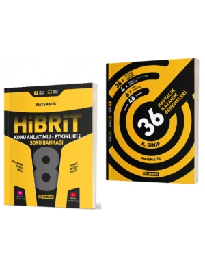 HIZ YAYINLARI 8. Sınıf Matematik Hibrit Soru Bankası (Konu Anlatımlı - Etkinlikli) + 36 Haftalık Deneme