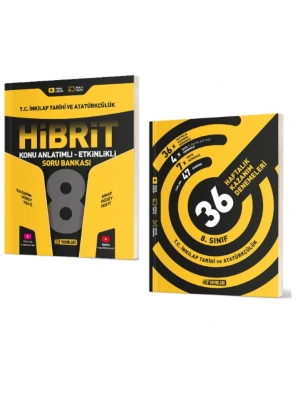 HIZ YAYINLARI 8. Sınıf İnkılap Tarihi ve Atatürkçülük Hibrit Soru Bankası (Konu Anlatımlı - Etkinlikli) + 36 Haftalık Deneme