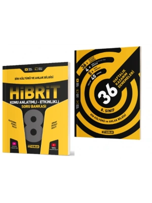 HIZ YAYINLARI 8. Sınıf Din Kültürü ve Ahlak Bilgisi Hibrit Soru Bankası (Konu Anlatımlı - Etkinlikli) + 36 Haftalık Deneme
