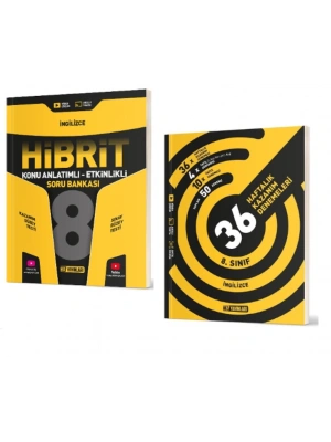 HIZ YAYINLARI 8. Sınıf İngilizce Hibrit Soru Bankası (Konu Anlatımlı - Etkinlikli) + 36 Haftalık Deneme