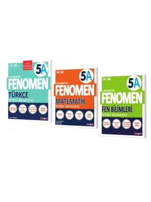 FENOMEN YAYINLARI 5 Türkçe A + Matematik A + Fen Bilimleri A Soru Bankası