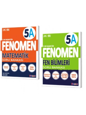 FENOMEN YAYINLARI 5 Matematik A Soru Bankası + Fen Bilimleri A Soru Bankası