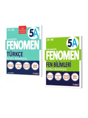 FENOMEN YAYINLARI 5 Türkçe A Soru Bankası + Fen Bilimleri A Soru Bankası