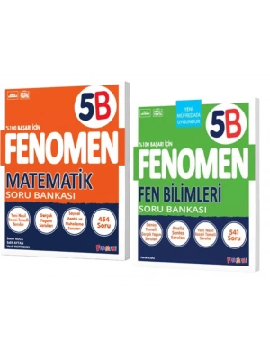 FENOMEN YAYINLARI 5 Matematik B Soru Bankası + Fen Bilimleri B Soru Bankası