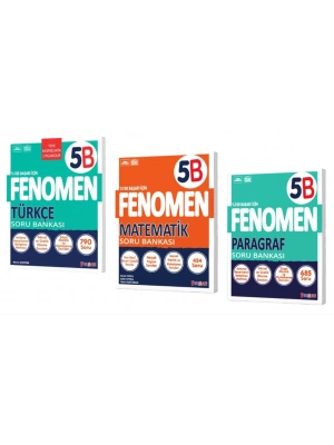FENOMEN YAYINLARI 5 Türkçe B + Matematik B + PARAGRAF B Soru Bankası