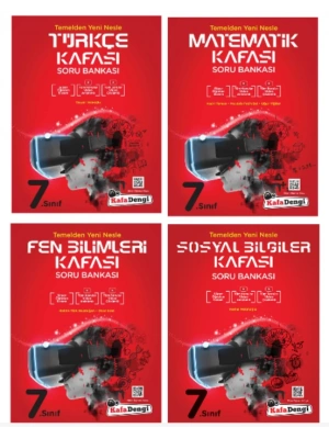 KAFA DENGİ YAYINLARI 7. Sınıf Türkçe + Matematik + Fen Bilimleri + Sosyal Bilgiler Kafası Soru Bankası