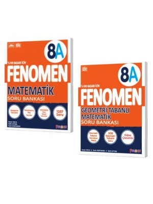 FENOMEN YAYINLARI 8. SINIF Matematik A Soru Bankası + Geometri Tabanlı Matematik Soru Bankası