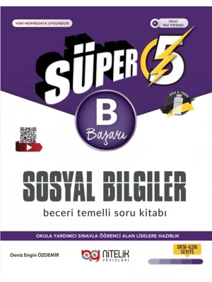 Nitelik Yayınları 5. Sınıf Süper Sosyal Bilimler B Beceri Temeli Soru Kitabı