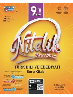 Nitelik Yayınları 9. Sınıf Türk Dili ve Edebiyatı Nitelik Beceri Temelli Soru Kitabı