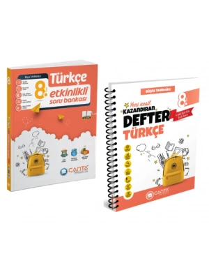 Çanta Yayınları 8. Sınıf Türkçe Etkinlikli Soru Bankası + Okula Yardımcı Kazandıran Defter