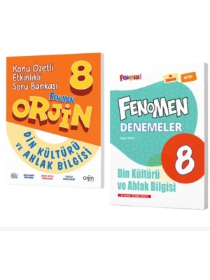 FENOMEN YAYINLAR Orjin 8 Din Kültürü ve Ahlak Bilgisi Konu Özetli Etkinlikli Soru Bankası + Denemeler
