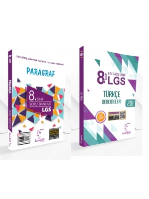 KARE KÖK YAYINLARI LGS 8.SINIF PARAGRAF SORU BANKASI + TÜRKÇE 20li DENEME KİTABI