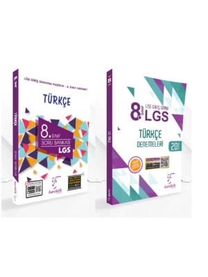 KARE KÖK YAYINLARI LGS 8.SINIF TÜRKÇE SORU BANKASI +TÜRKÇE 20li DENEME KİTABI