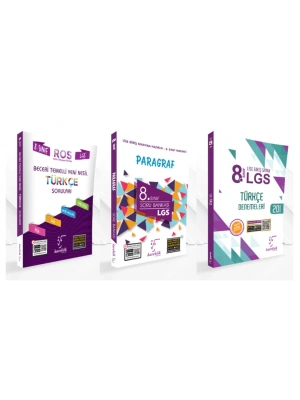 KARE KÖK YAYINLARI LGS 8.SINIFTÜRKÇE BECERİ TEMELLİ SORU BANKASI + PARAGRAF SORU BANKASI + TÜRKÇE 20li DENEME KİTABI