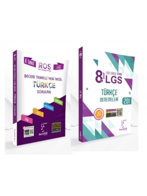 KARE KÖK YAYINLARI LGS 8.SINIF TÜRKÇE BECERİ TEMELLİ SORU BANKASI + TÜRKÇE 20li DENEME KİTABI