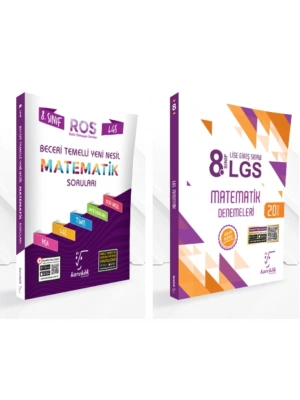 KARE KÖK YAYINLARI LGS 8.SINIF MATEMATİK BECERİ TEMELLİ SORULAR + MATEMATİK 20Lİ DENEME