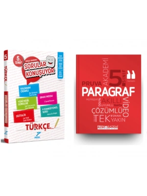 PRUVA AKADEMİ YAYINLARI 5.SINIF TÜRKÇE SORULAR KONUŞUYOR+PARAGRAF SORU BANKASI