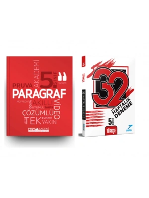 PRUVA AKADEMİ YAYINLARI 5.SINIF PARAGRAF SORU BANKASI+32 HAFTA TÜRKÇE DENEME