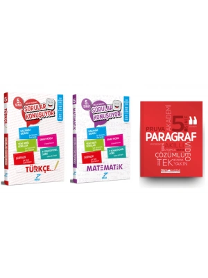PRUVA AKADEMİ YAYINLARI 5.SINIF TÜRKÇE SORULAR KONUŞUYOR+MATEMATİK SORULAR KONUŞUYOR+PARAGRAF SORU BANKASI