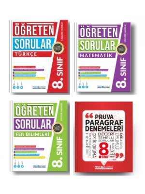 PRUVA AKADEMİ YAYINLARI 8.SINIF ÖĞRETEN SORULAR TÜRKÇE + MATEMATİK + FEN BİLİMLERİ + PARAGRAF DENEMELERİ