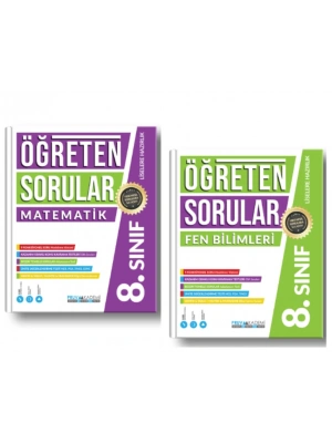 PRUVA AKADEMİ YAYINLARI 8.SINIF ÖĞRETEN SORULAR MATEMATİK + FEN BİLİMLERİ