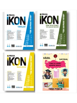 PRUVA AKADEMİ YAYINLARI 8.SINIF İKON ETKİNLİKLİ SORU BANKASI T.C İNKİLAP TARİHİ + DİN KÜLTÜRÜ +İNGİLİZCE +HEDİYELİ